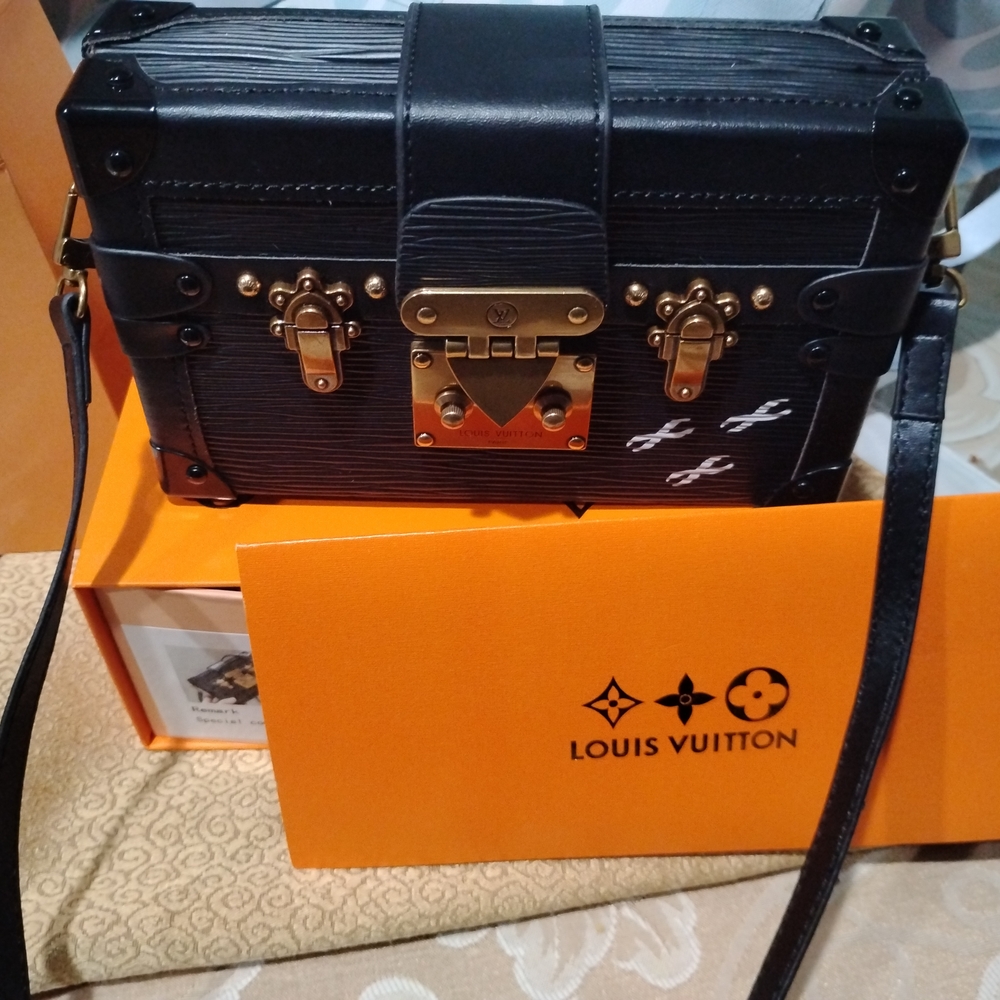 Louis Vuitton Black and Gold Trunk Bag